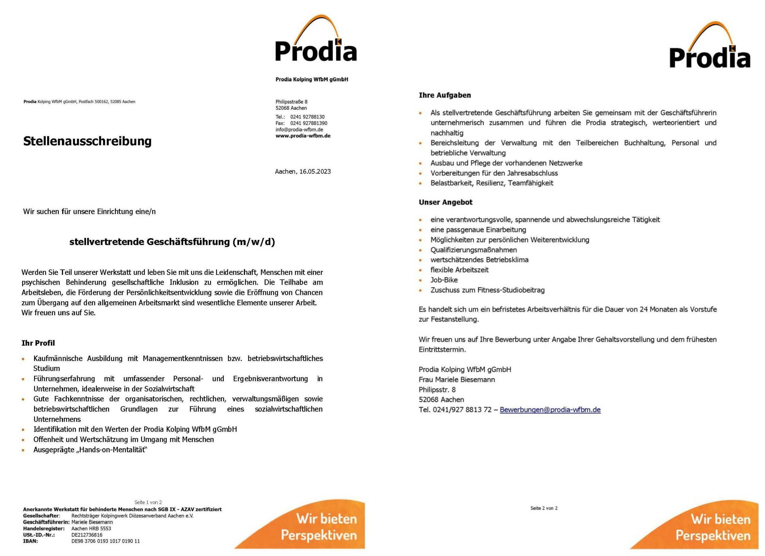 Read more about the article Prodia sucht eine stellvertretende Geschäftsführung (m/w/d)