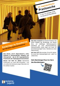 Mehr über den Artikel erfahren Bundestag backstage erleben, für Jugendliche bis 30 Jahre